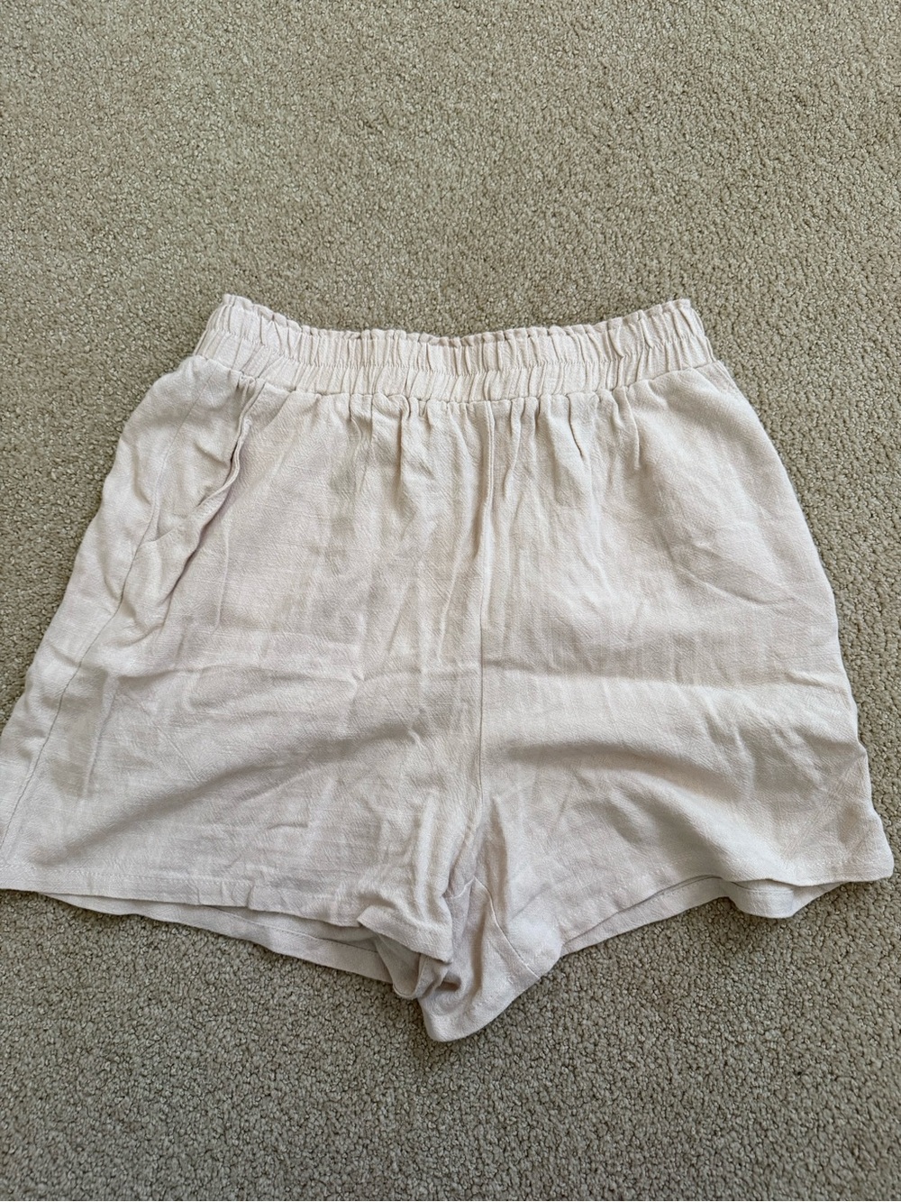 Women's Elastic Waist Linen-Blend Shorts
